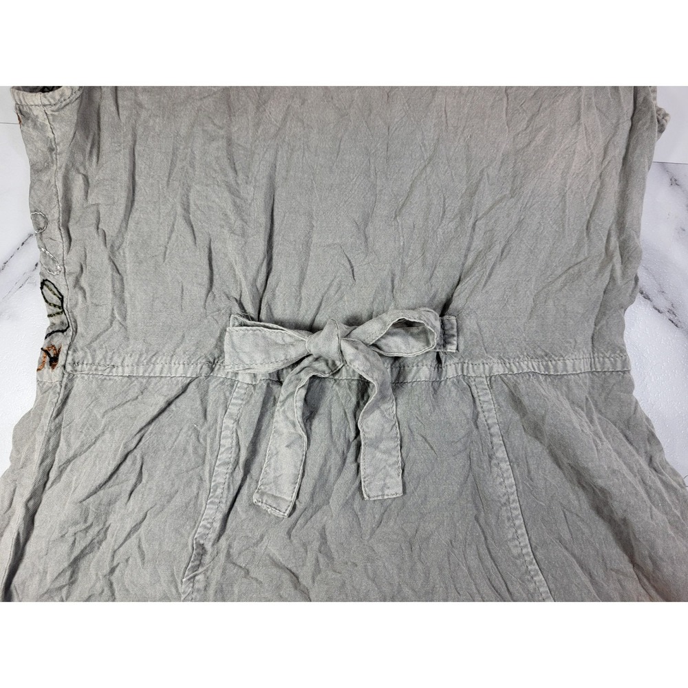 MPH Grey Floral Embroidered Sleeveless Maxi Dress Medium‎ Boho Hippie Grunge - Picture 4 of 10